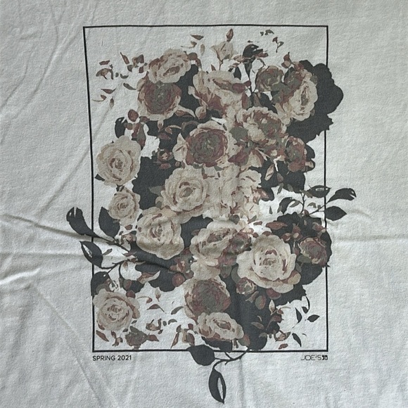 Joes Jeans Men's Vintage Floral Graphic Crew Neck Tee shirt White Large EUC - Picture 3 of 7